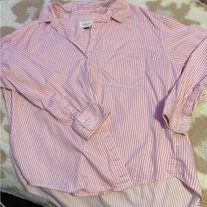 American Eagle Outfitters Pink Striped Bodysuit
